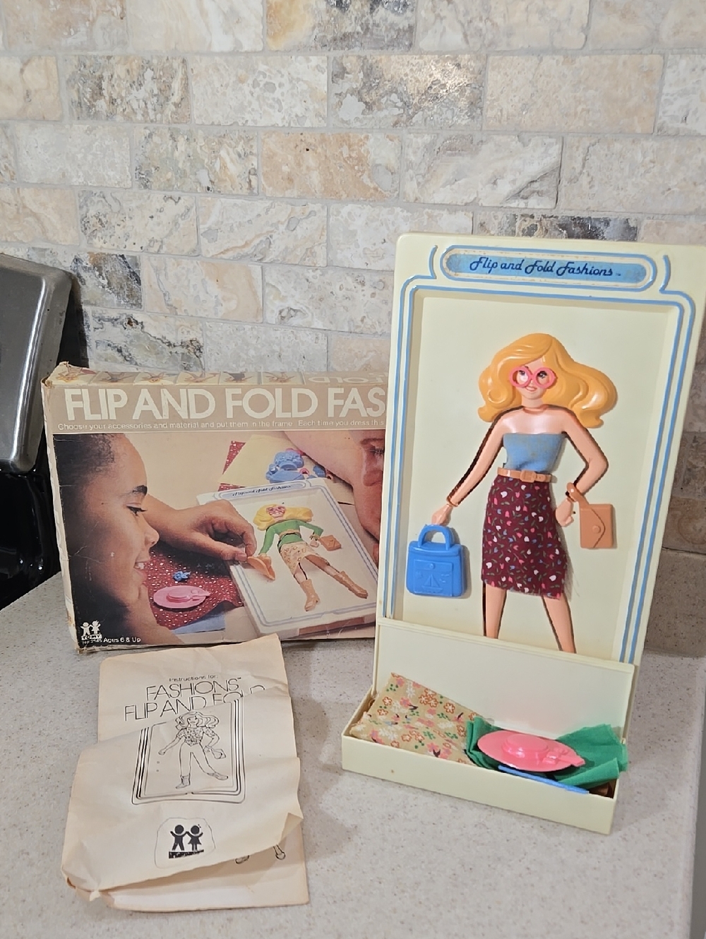 Vintage 1981 TOMY Flip And Fold Fashions Doll Toy